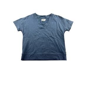 Pact Perfectly Lightweight Varsity Pullover Womens XS/S Short Sleeve V-Neck Top